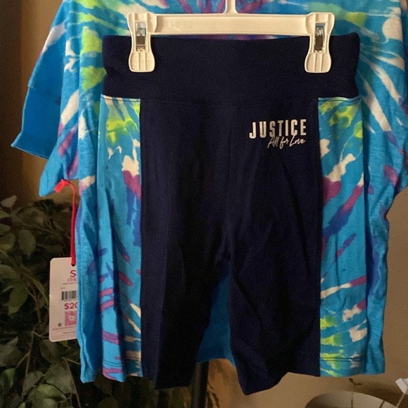 NWT JUSTICE 2pc JSPRT BOXY TEE SET. Size (7/8) Small - Picture 2 of 4
